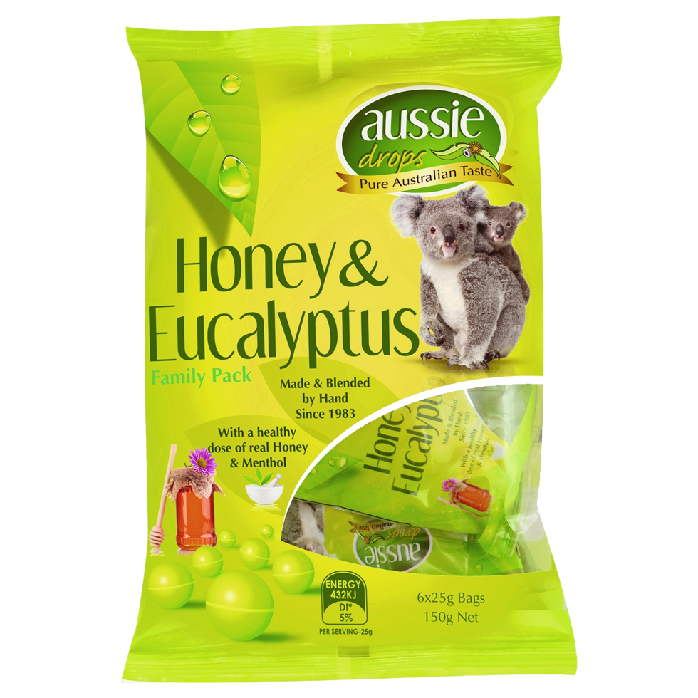 Aussie Drops Eucalyptus and Honey Bag 150