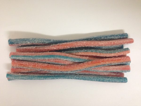 Fizzy Strawberry & Raspberry Filled Sticks 100g