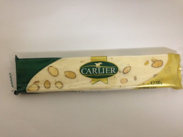 Carlier Almond Fruit Nougat Bar 100g