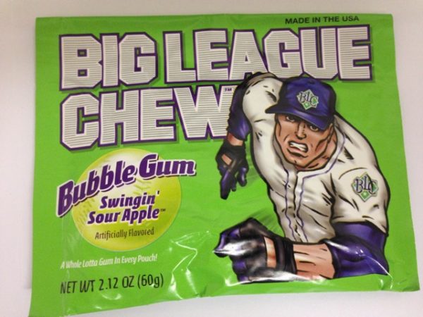 Big League Chew Bubble Gum Swinging Sour Apple 60g