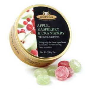 Simpkins Apple Raspberry & C ranberry Drops Travel Tin
